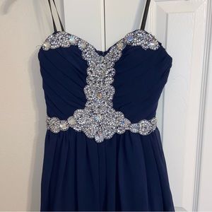 JCP City Triangles Navy Short Prom Homecoming Dress